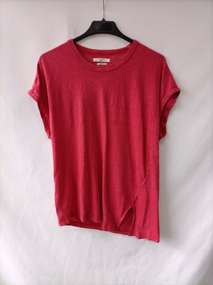 ISABEL MARANT ÉTOILE. Camiseta rosa lino  T.s