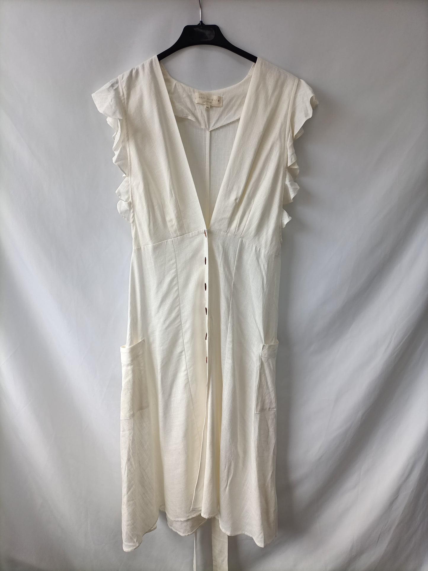 INES DOMECQ BY COOSY. Vestido midi blanco T.m/l