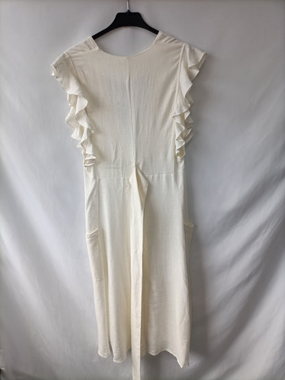 INES DOMECQ BY COOSY. Vestido midi blanco T.m/l