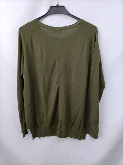 ZARA. Jersey Finito verde T.l