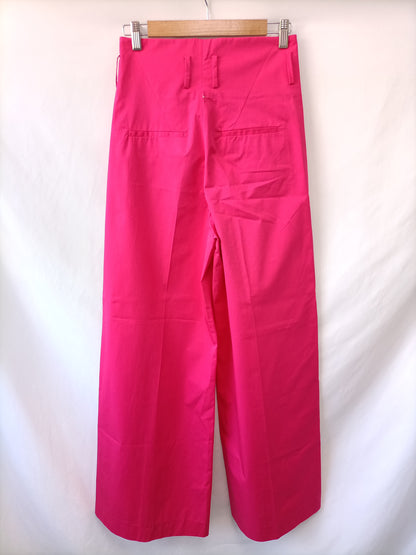 ZARA. Pantalón ancho rosa  T.xs