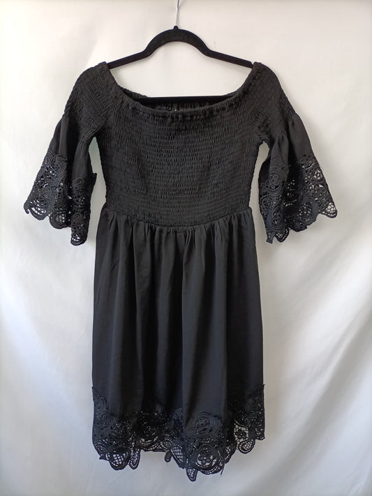 OTRAS. Vestido negro encaje T.xl