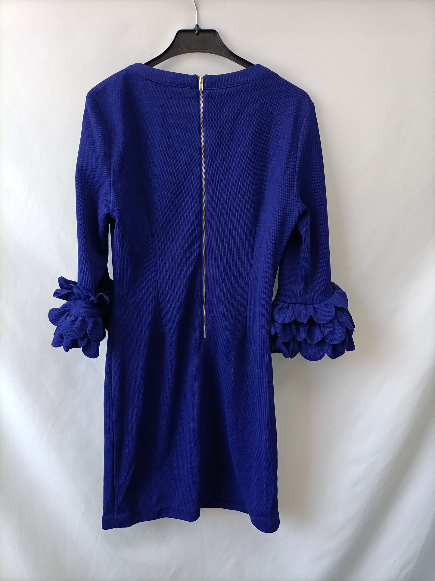 TERIA YABAR.Vestido azul textura T.L