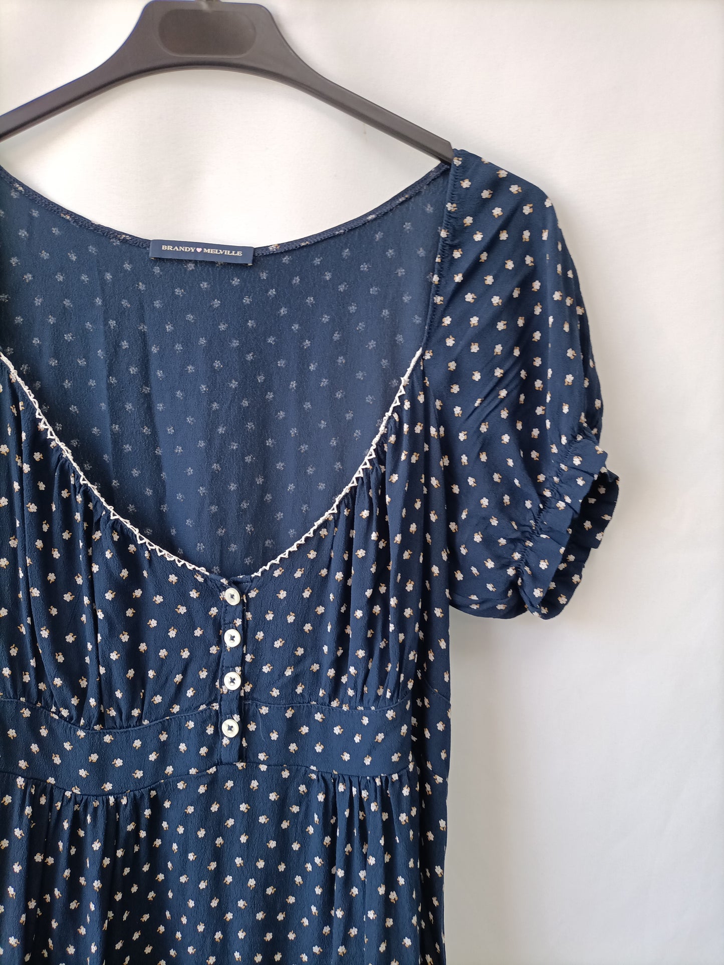 BRANDY MELVILLE. Vestido azul flores T.40