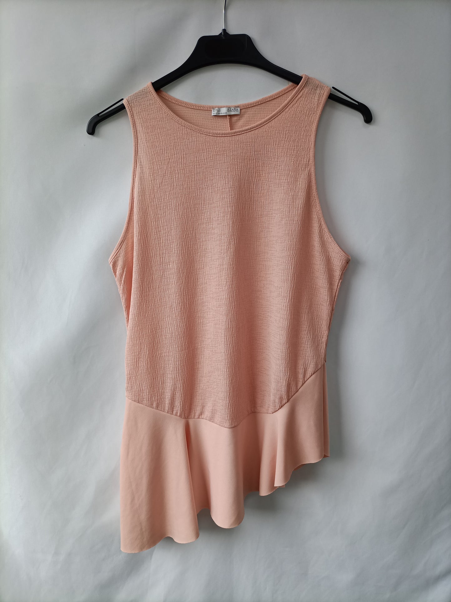 ZARA. Top rosa textura T.s