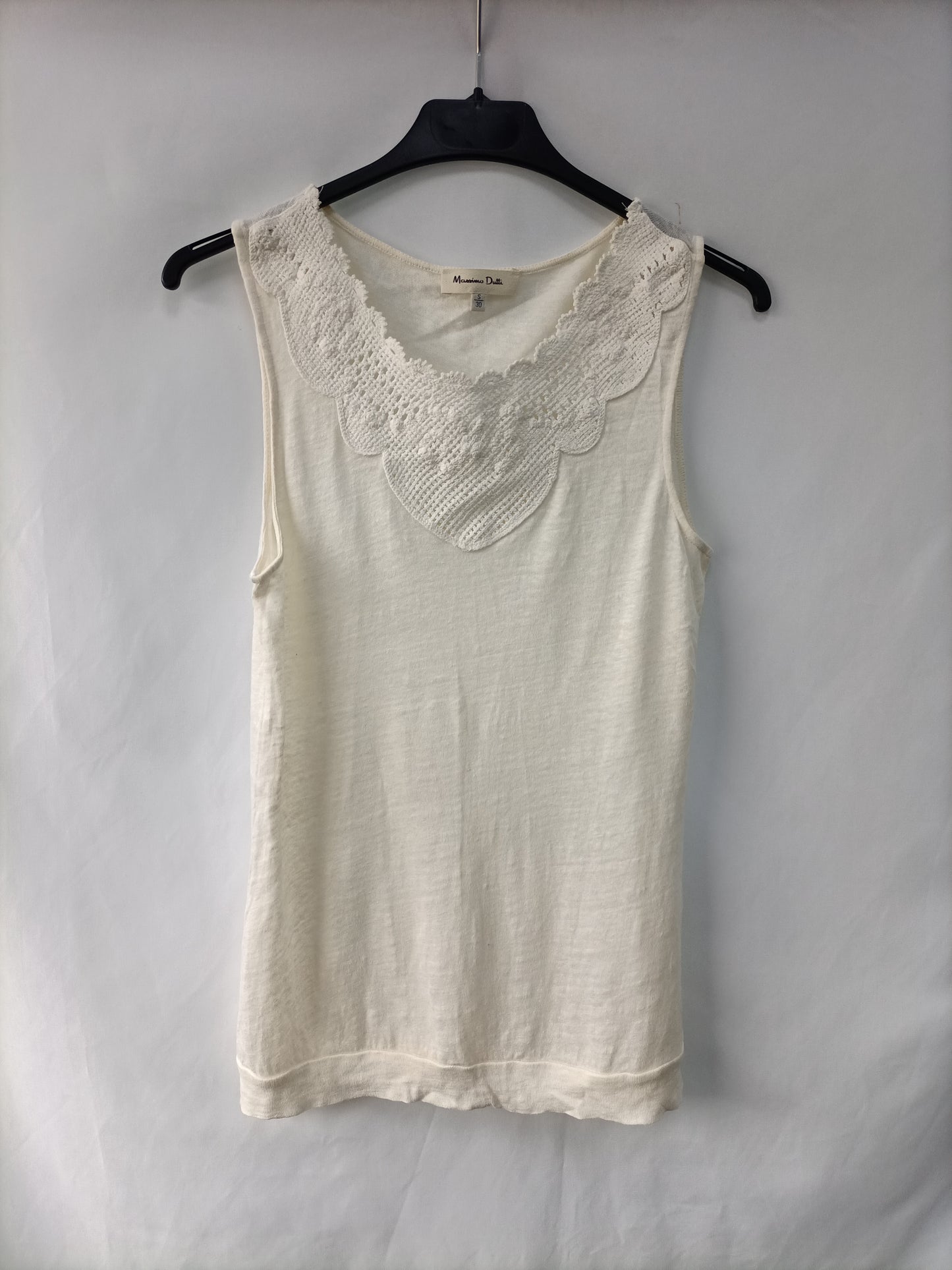 MASSIMO DUTTI. Top blanco fluido TS