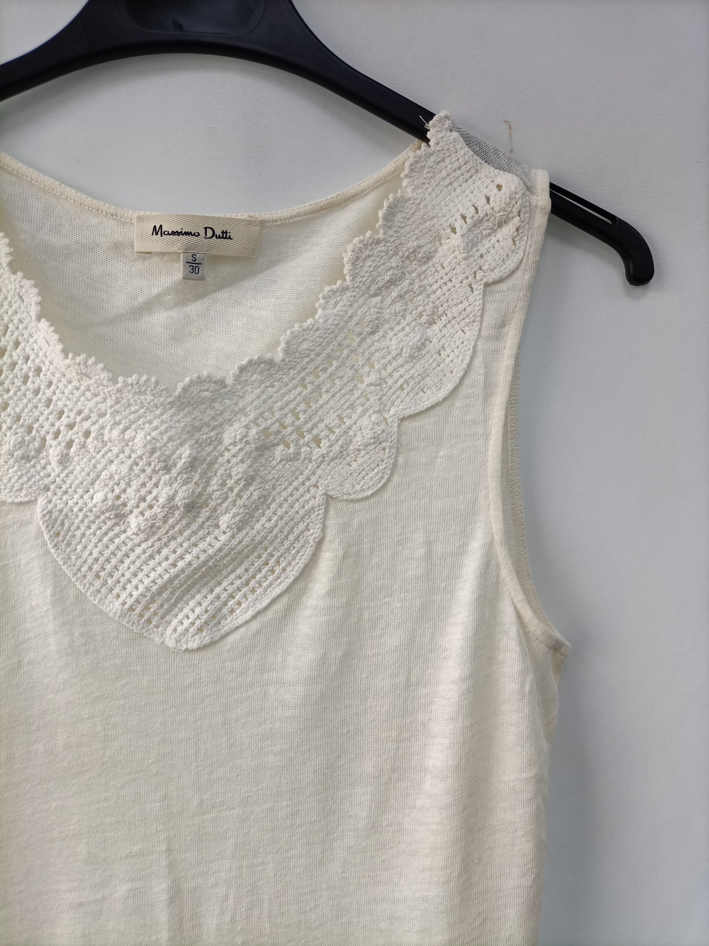 MASSIMO DUTTI. Top blanco fluido TS