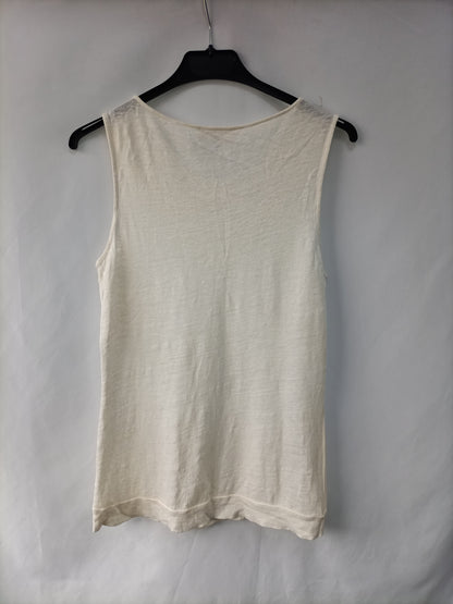 MASSIMO DUTTI. Top blanco fluido TS