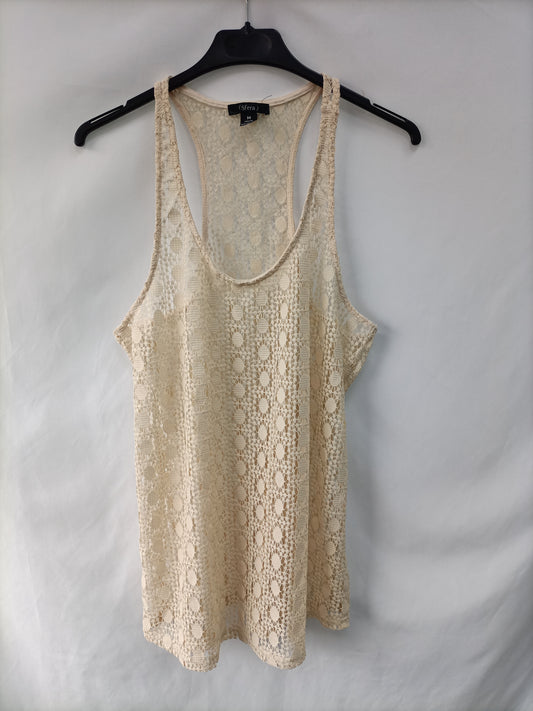 SFERA. Top croché beige T.M