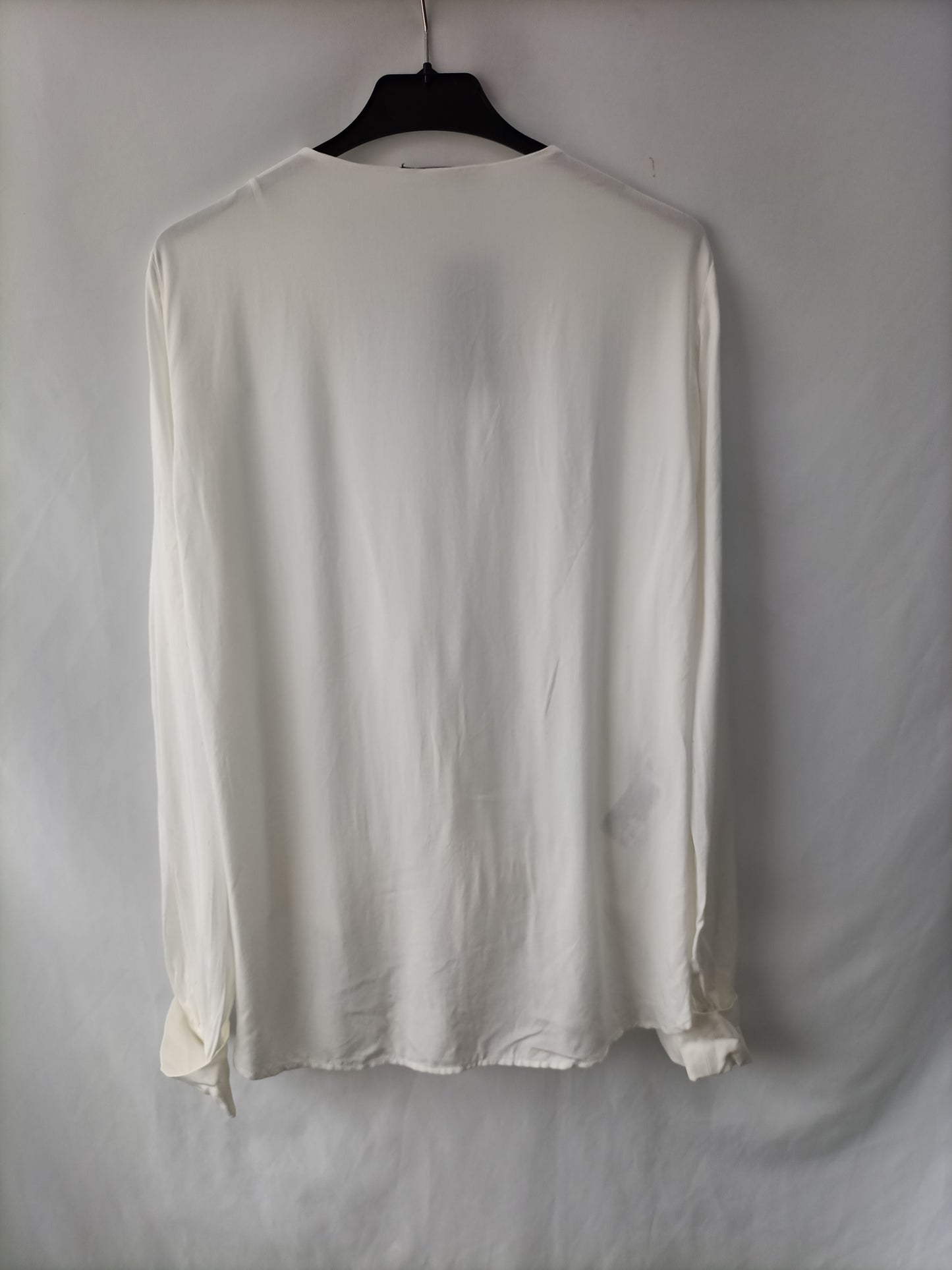 MANGO.Blusa blanca cruzada escote T.m