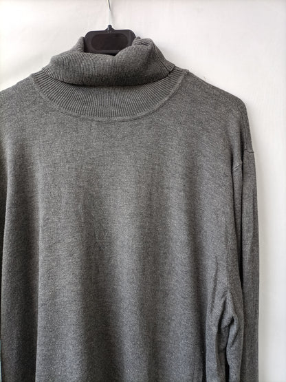 ZARA MAN. Jersey básico gris T.xl