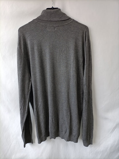 ZARA MAN. Jersey básico gris T.xl