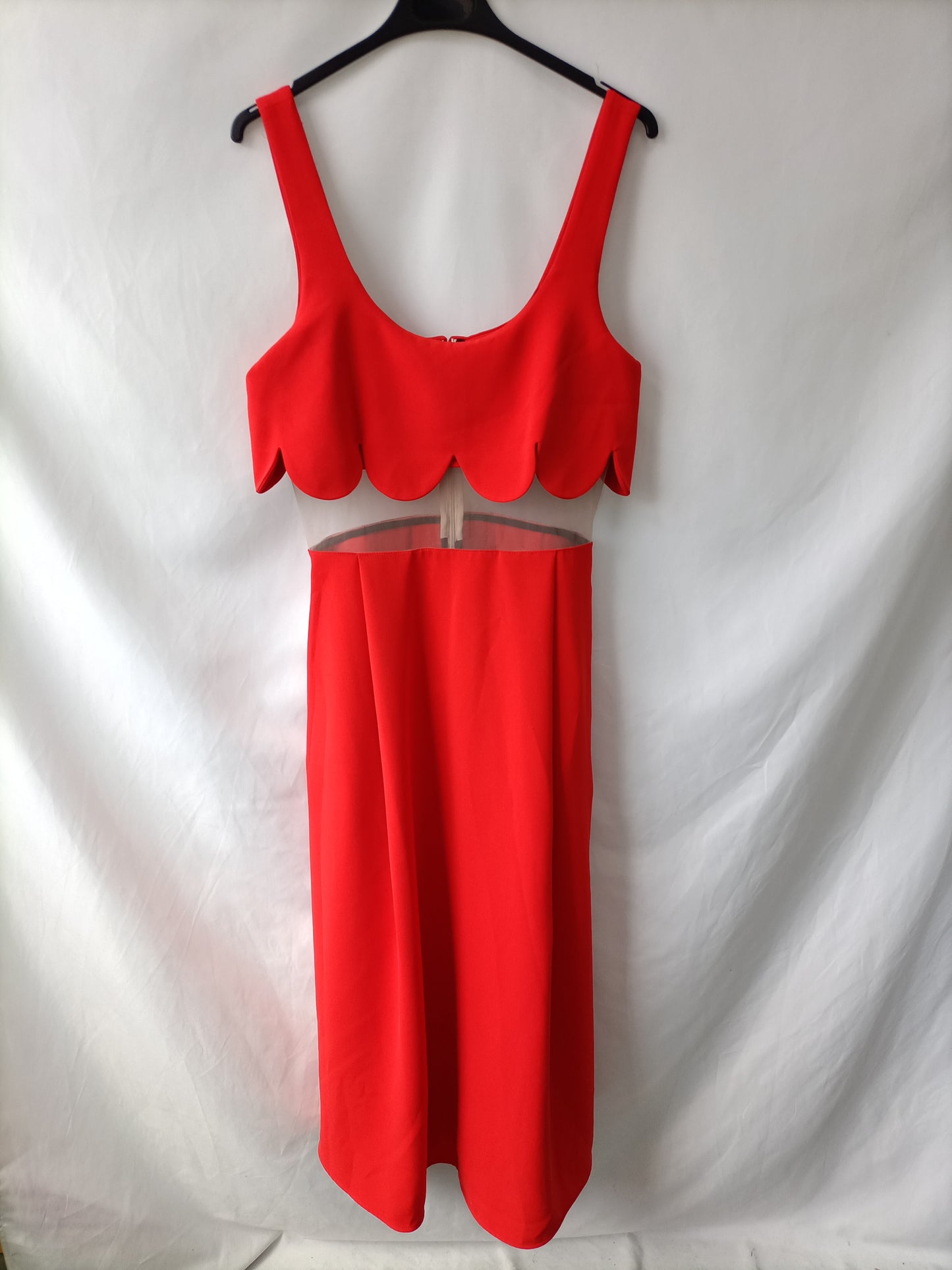 ZAYAN THE LABEL. Vestido midi rojo T.s