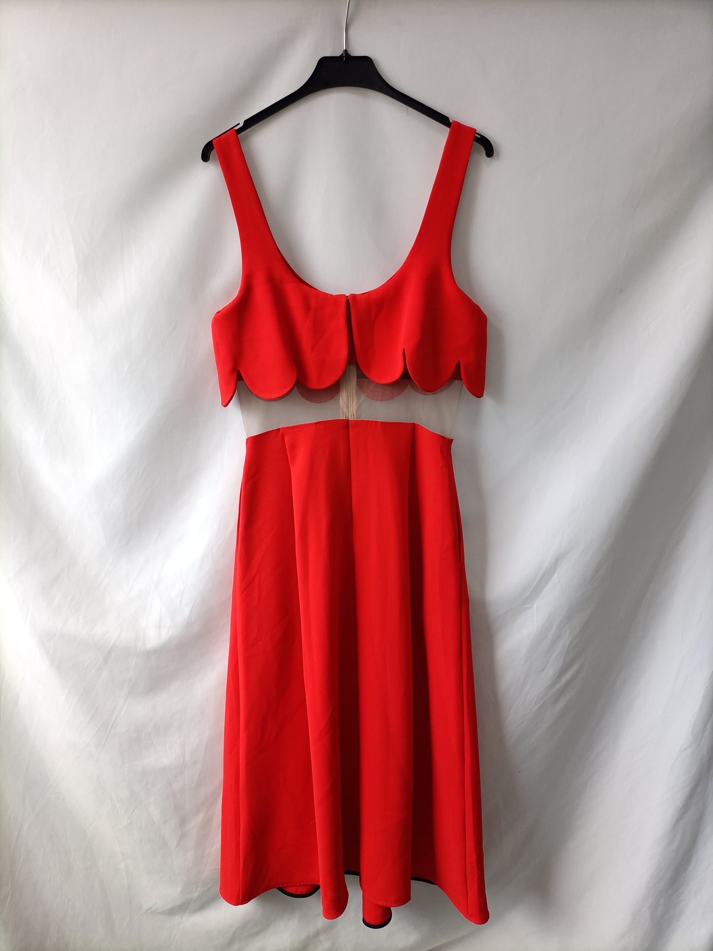 ZAYAN THE LABEL. Vestido midi rojo T.s