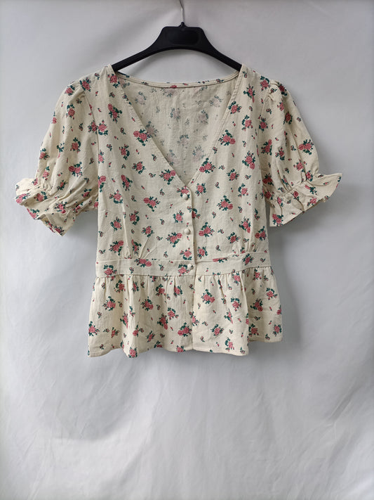 OTRAS. Top beige flores T.u(s)