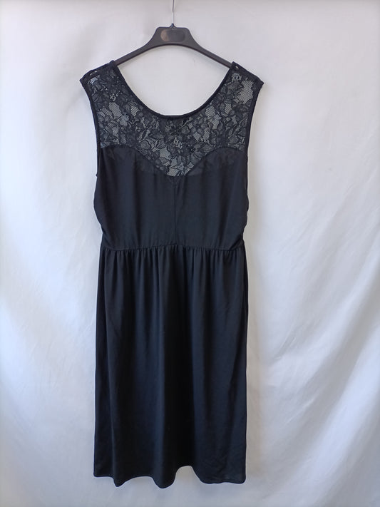 SITA MURT. Vestido negro encaje T.l