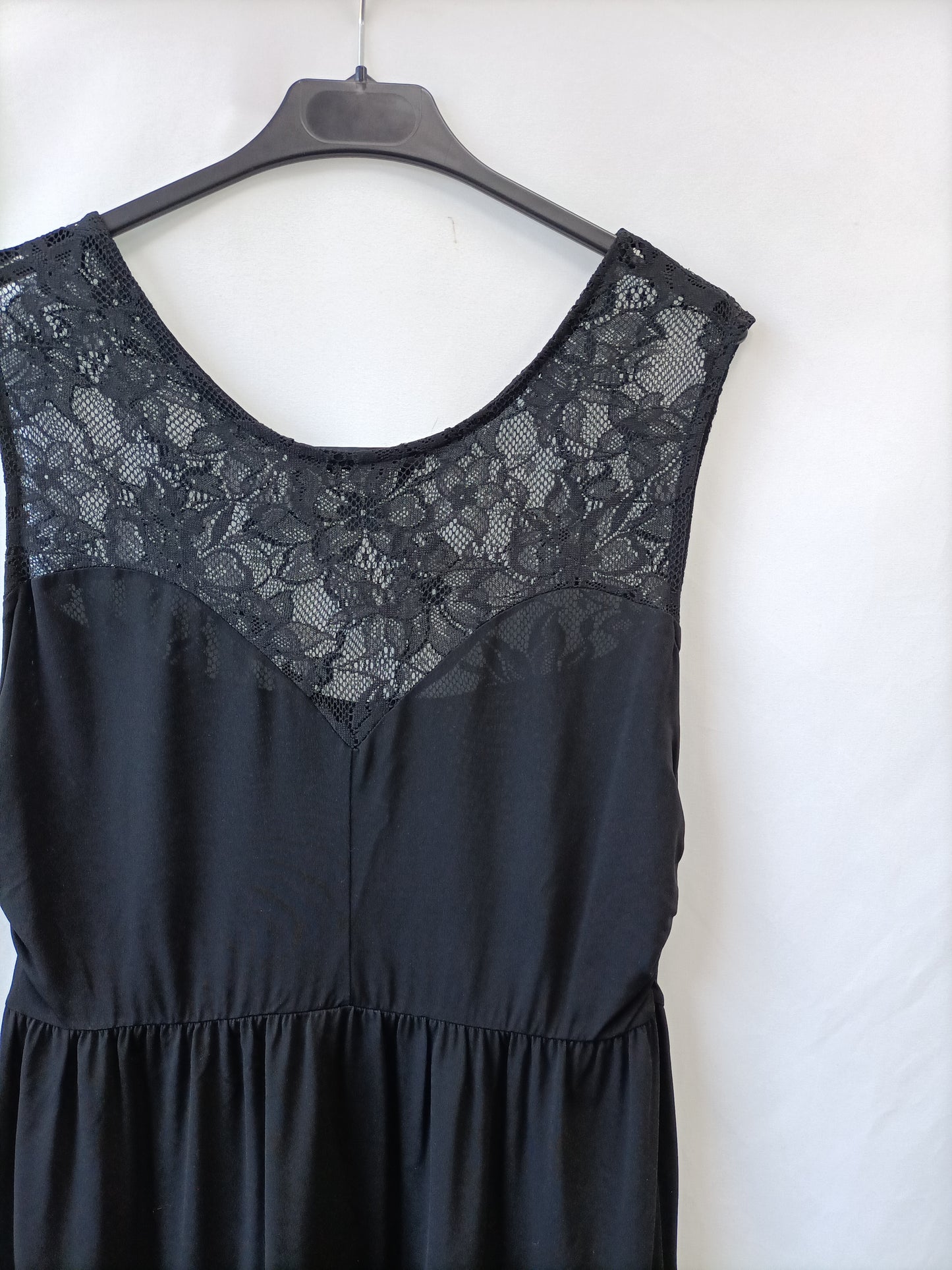 SITA MURT. Vestido negro encaje T.l