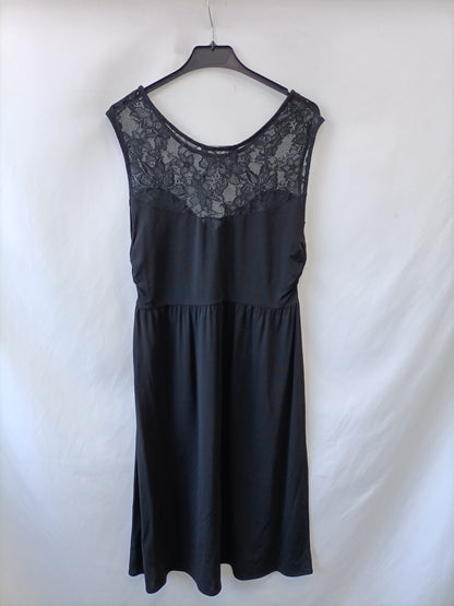 SITA MURT. Vestido negro encaje T.l