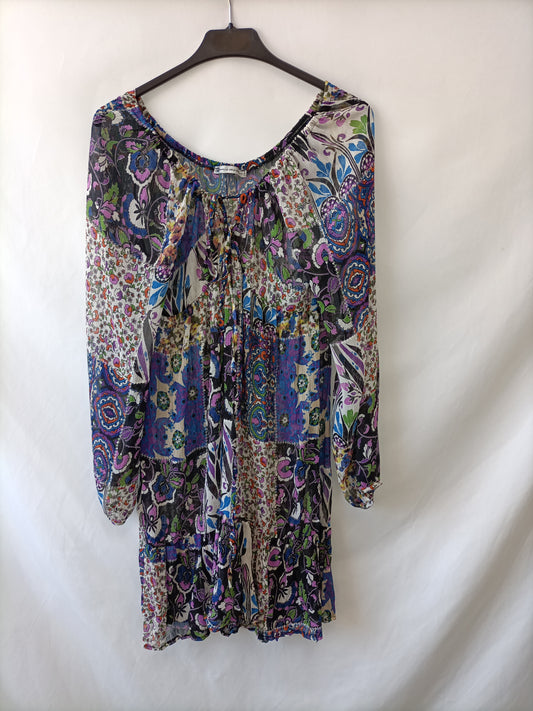 MAILLE DEMOSELLE.Vestido hippie chic T.u