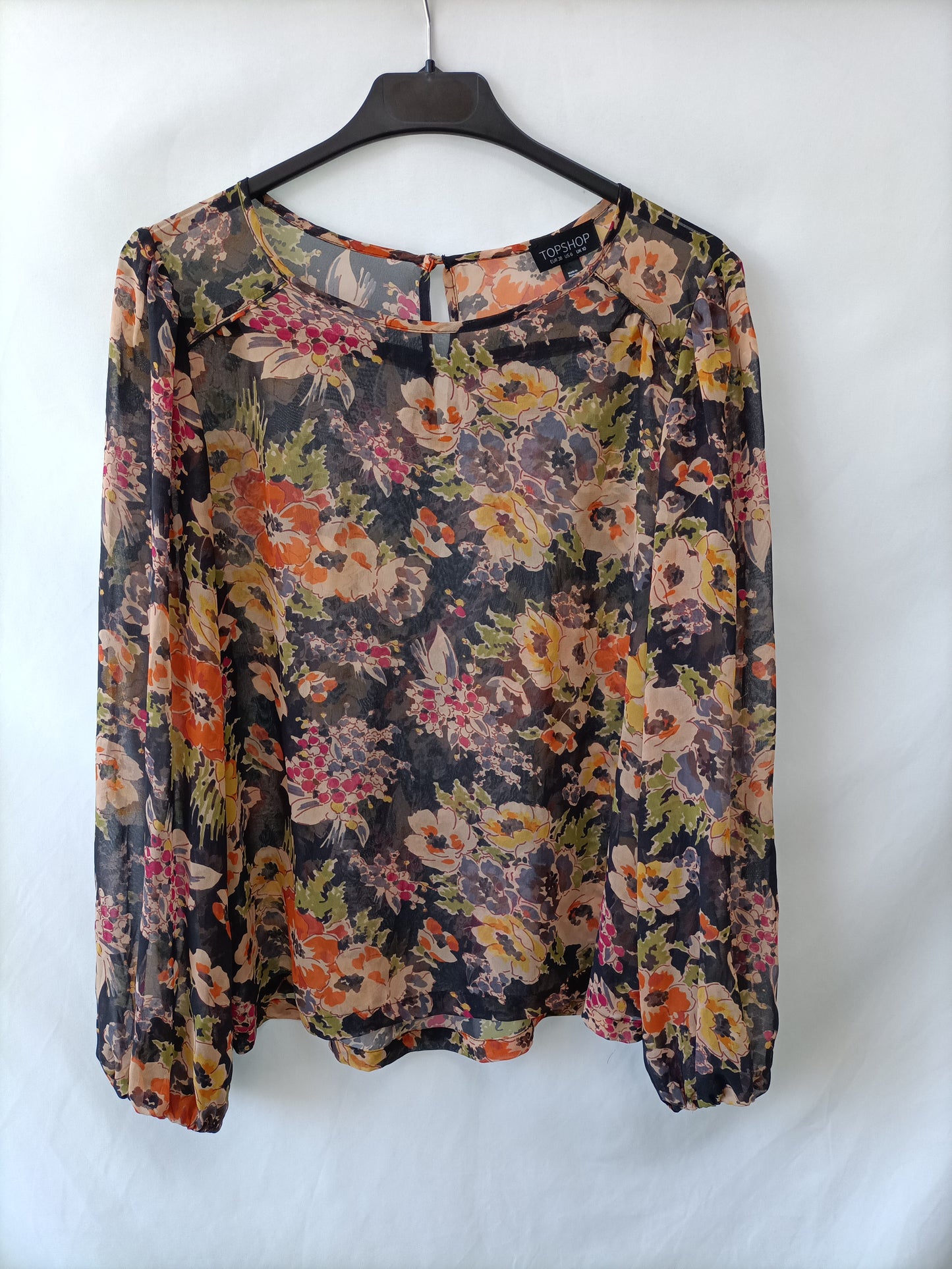 TOPSHOP.Blusa semitransparente T.38