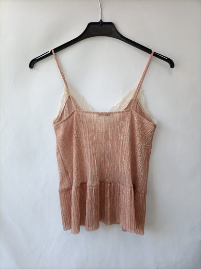 ZARA. Top lencero brillante T.s