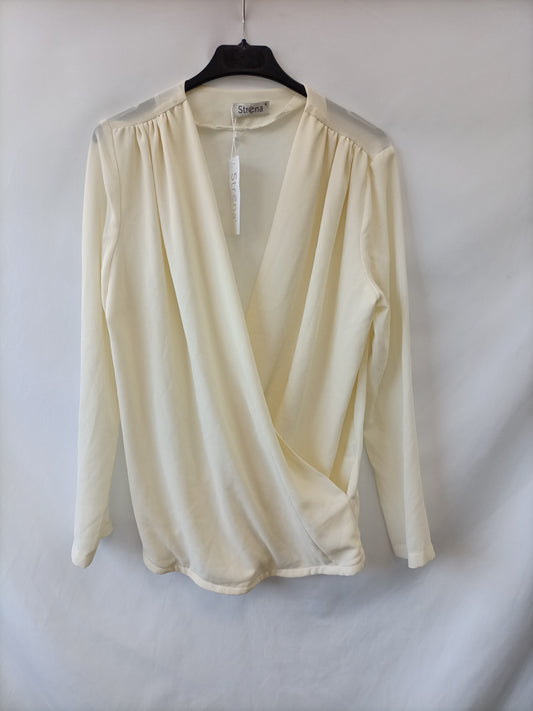 STRENA blusa blanca cruzada T.m