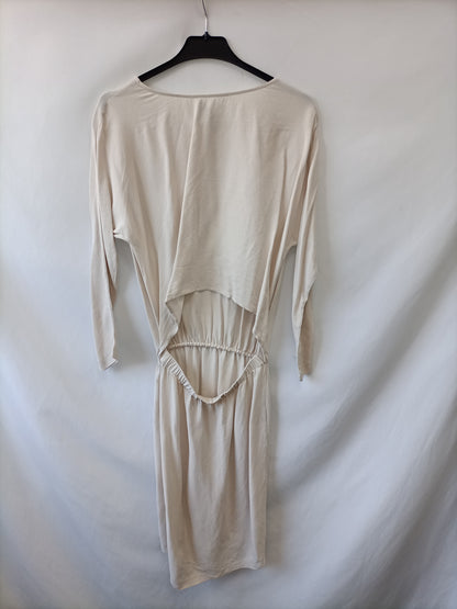 SAMSOE&SAMSOE. Vestido beige espalda T.xs