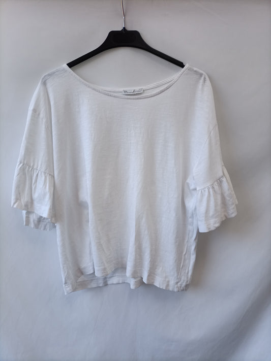 ZARA. Camiseta blanca T.m