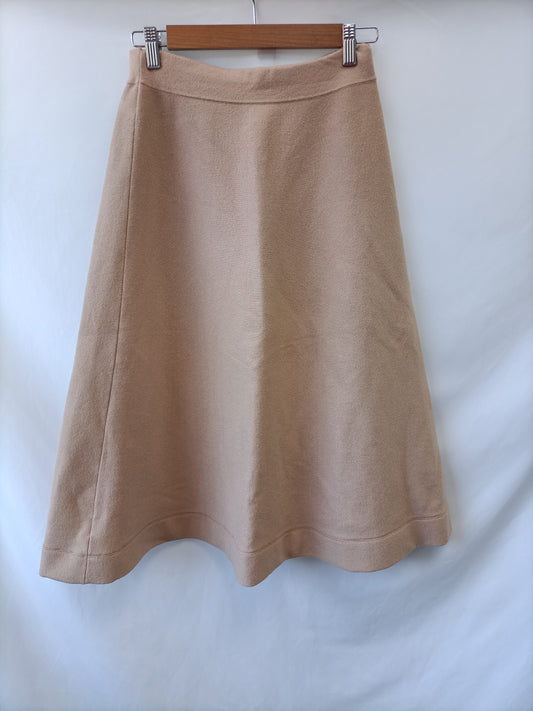 MANGO.Falda midi punto camel T.s