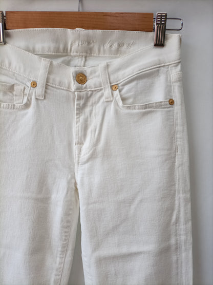 FOR ALL MANKIND SEVEN. Pantalón denim blanco T.25(32)