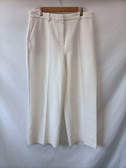 ZARA. pantalon blanco roto fluido traje T.L