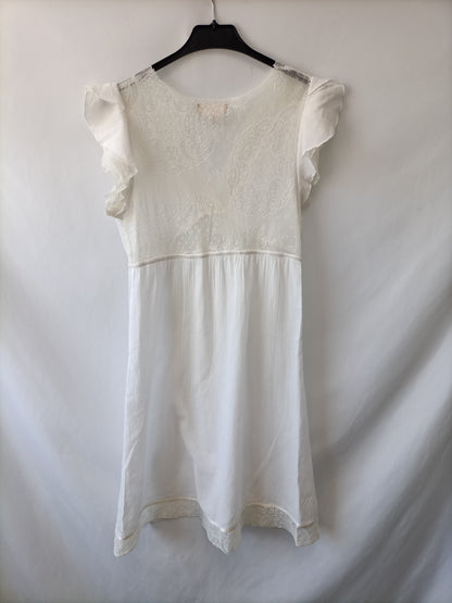 BDBA. Vestido blanco encaje T.m