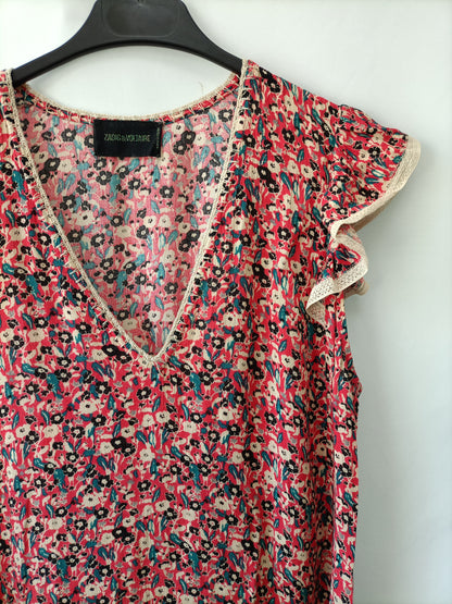 ZADIG &VOLTAIRE. Vestido corto flores T.m