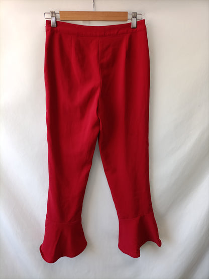 FOREVER21. Pantalón rojo Volante T.s