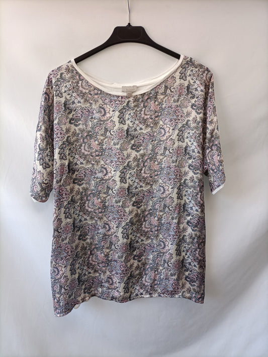 TRUCCO.Blusa flores T.m