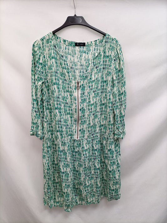 LA REDOUTE.Vestido estampado verdes T.40