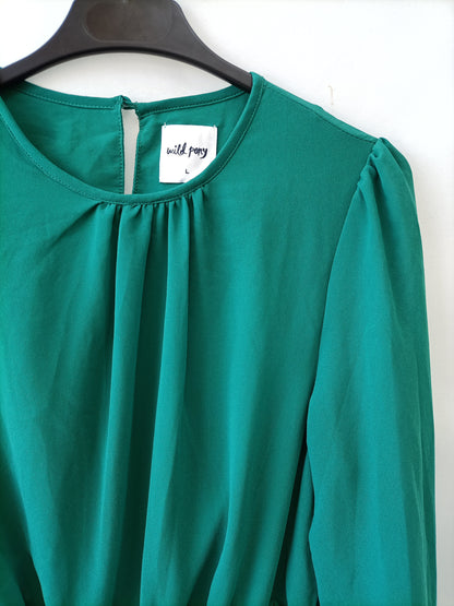 WILD PONY.Vestido corto verde T.L