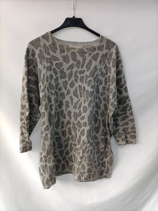 SPRINGFIELD. Jersey animal print gris T.l