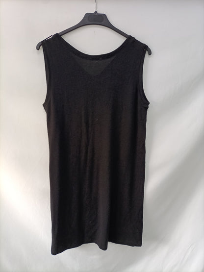 OTRAS.Vestido mini/camiseta punto negro T.s/m