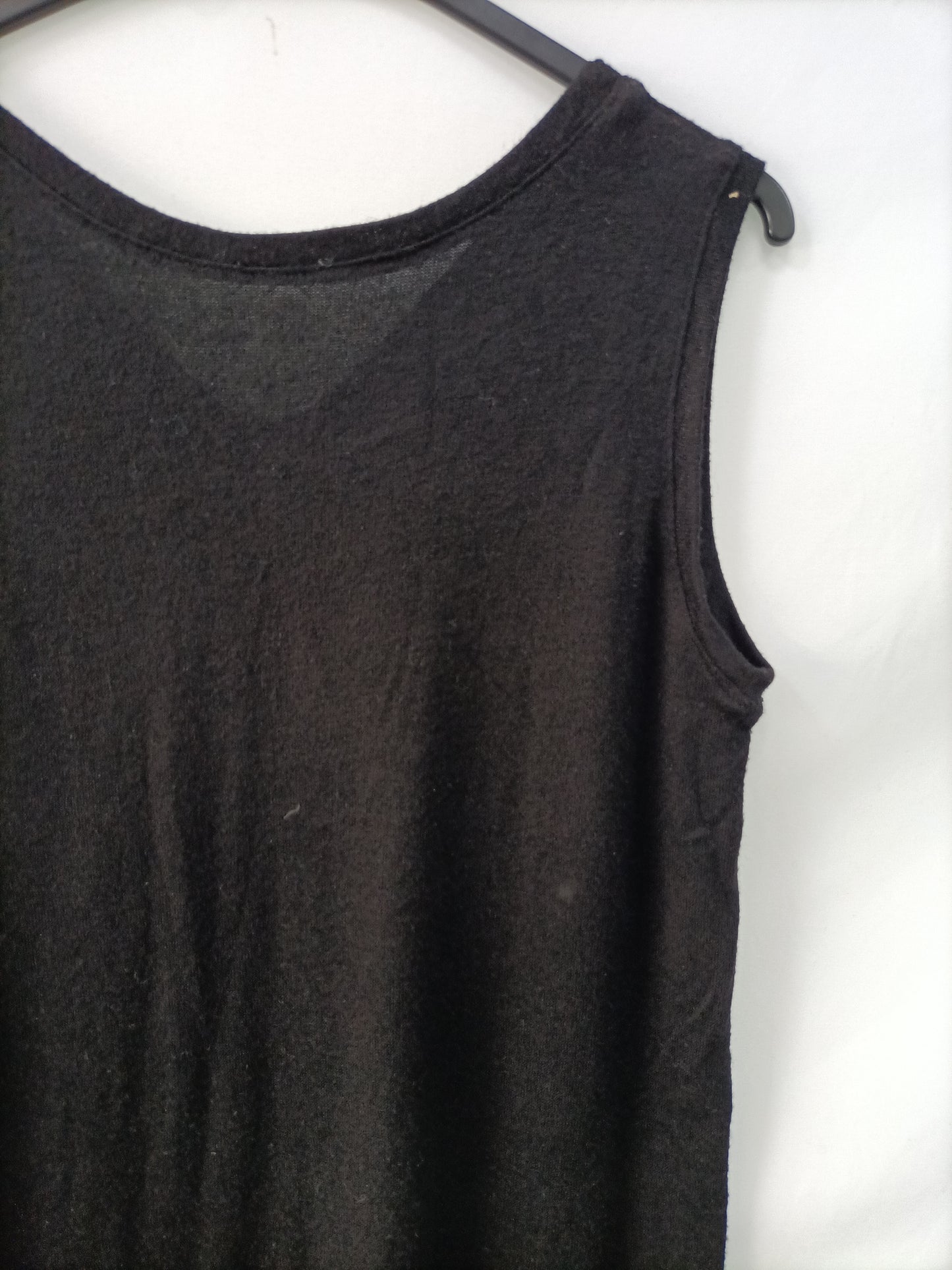 OTRAS.Vestido mini/camiseta punto negro T.s/m