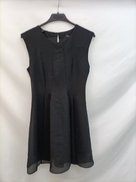 MANGO. Vestido negro textura T.xs