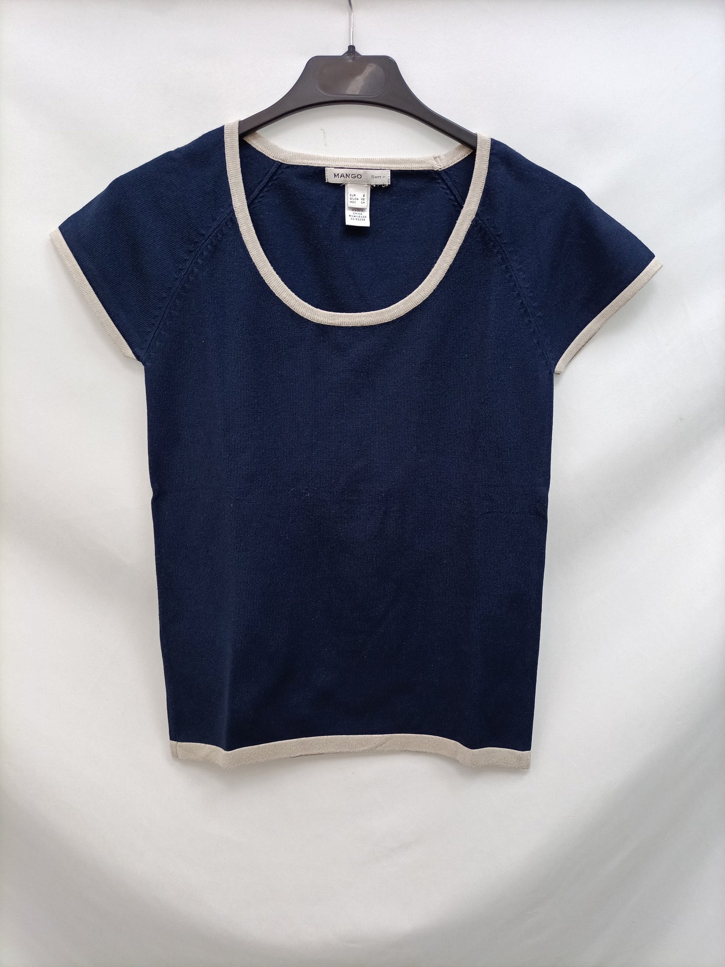 MANGO. Top punto azul T. S