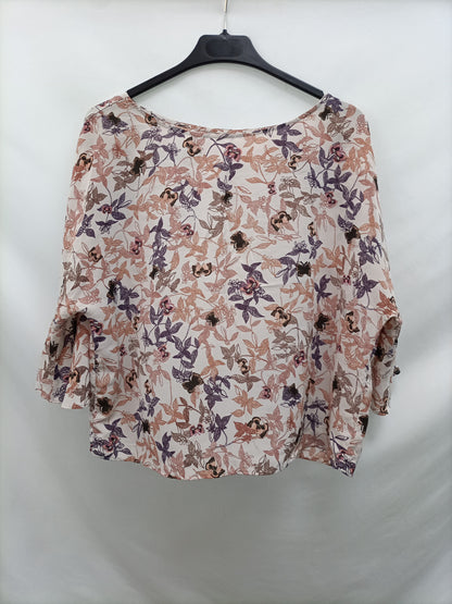 OTRAS. Blusa rosa flores T.u(s/m)