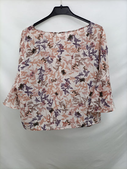 OTRAS. Blusa rosa flores T.u(s/m)