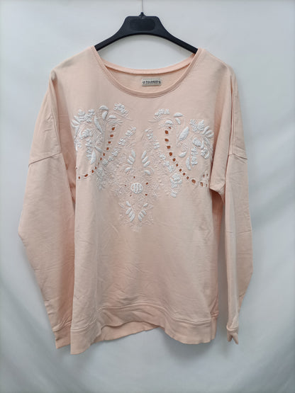 PULL&BEAR. Sudadera rosa flores T.m