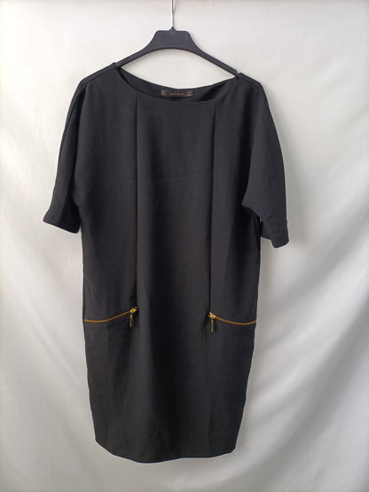 ZARA.Vestido negro oversized T.s