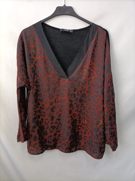 MANGO. Blusa leopardo T.l