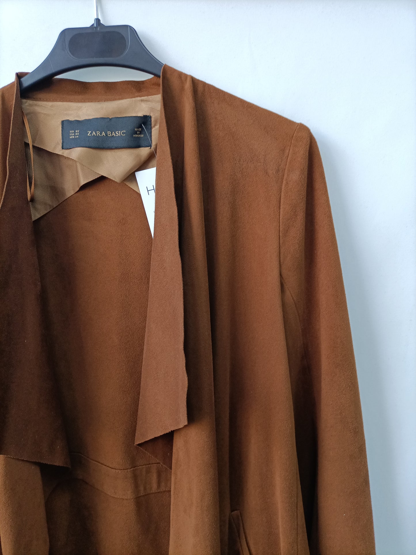 ZARA.chaqueta abierta antelina camel T.xs