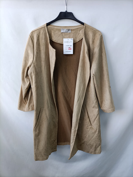 SENSE. Chaqueta marron abierta bolsillos T.m