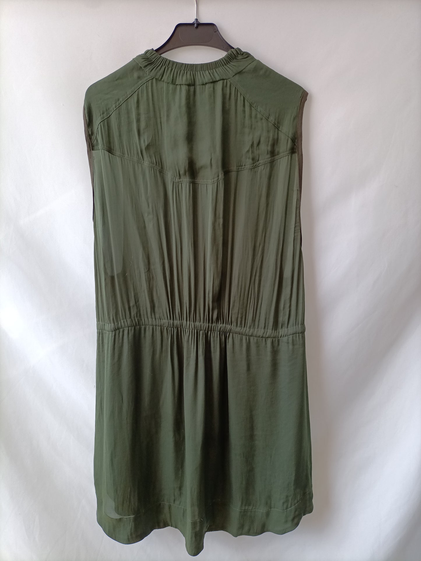 ISABEL MARANT.Vestido verde fluido T.s